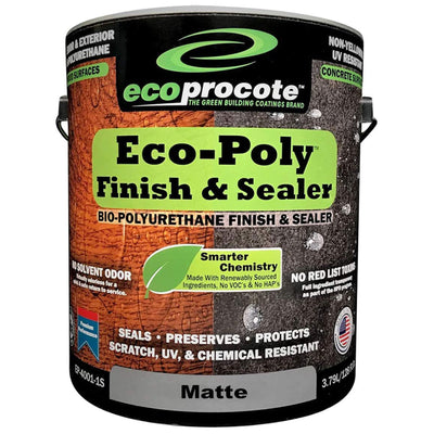 EcoProCote Eco-Poly Wood Floor and Concrete Finish and Sealer, 1 Gallon, Matte