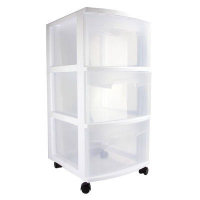 Sterilite Home 3-Drawer Storage Cart Portable Container with Casters | 28308002 (Open Box)