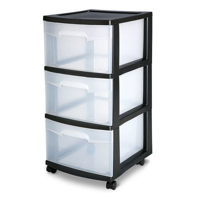Sterilite 3 Drawer Rolling Caster Wheel Home Organizer Storage Cart (4 Pack)