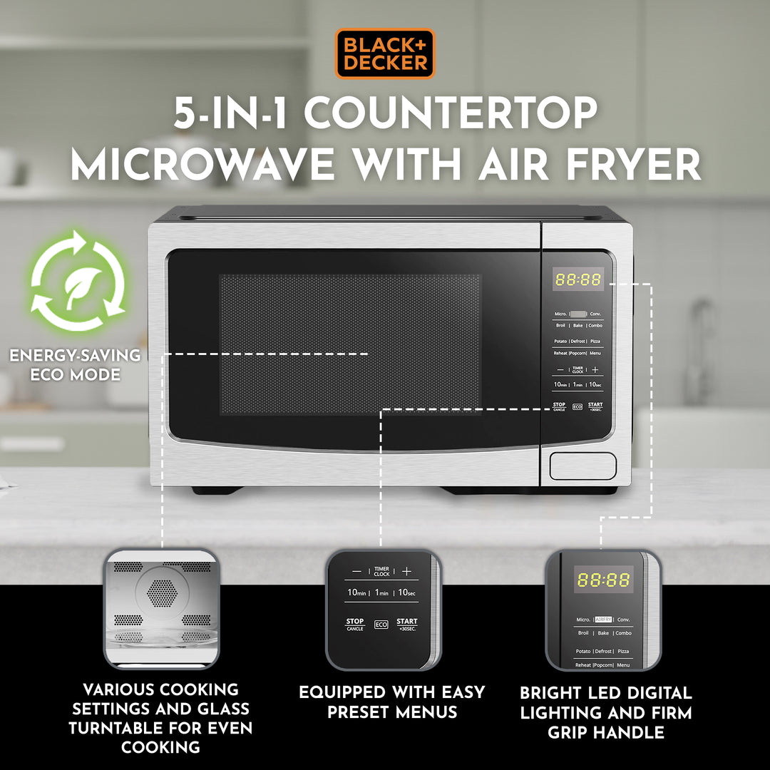 Black and Decker 5-In-1 Countertop Microwave with Air Fryer (Used) - VMInnovations