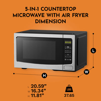 Black and Decker 5-In-1 Countertop Microwave with Air Fryer (Open Box) - VMInnovations
