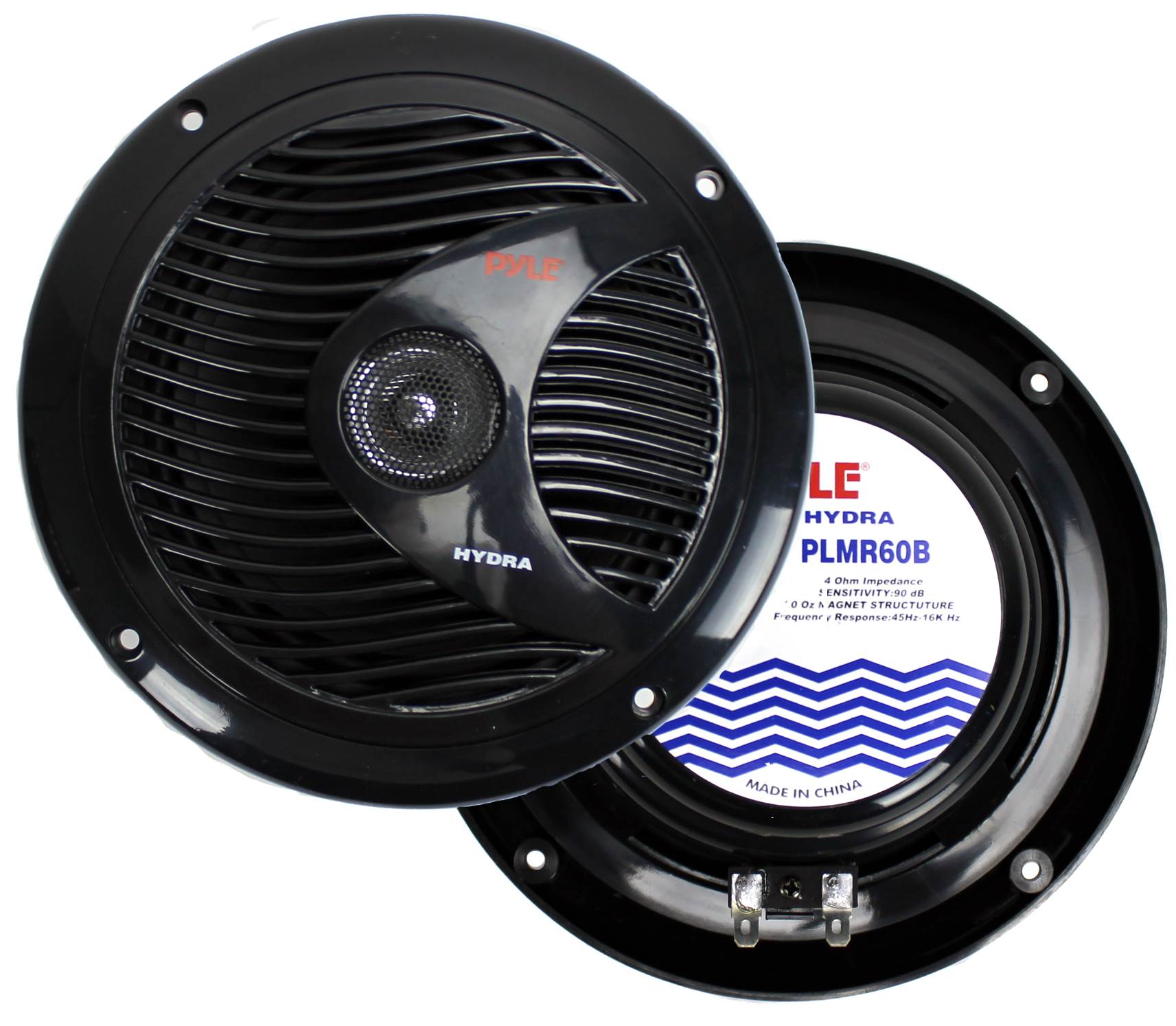 2) NEW PYLE PLMR60B 6.5" 150W Marine/Boat Dual Cone Waterproof Speakers PAIR