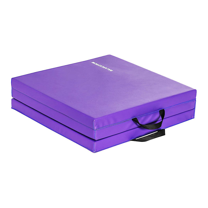 BalanceFrom Fitness GoGym 6x2' Folding Exercise Mat w/Handles, Purple (Open Box)