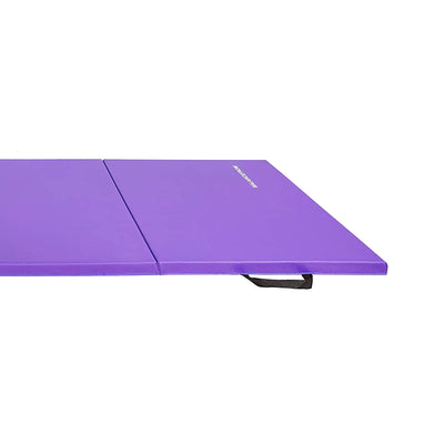 BalanceFrom Fitness GoGym 6x2ft Folding 3 Panel Exercise Mat w/Handles, Purple - VMInnovations