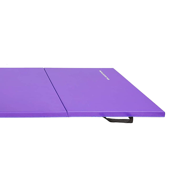 BalanceFrom Fitness GoGym 6x2ft Folding 3 Panel Exercise Mat w/Handles, Purple