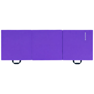 Fitness GoGym 6x2ft Folding 3 Panel Exercise Mat w/Handles, Purple (Used)