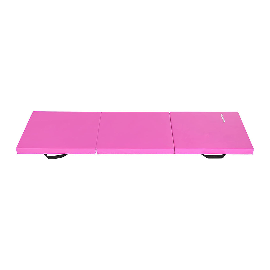 BalanceFrom Fitness GoGym 2 Inch Thick Tri Fold Folding Gymnastics Mat, Pink - VMInnovations