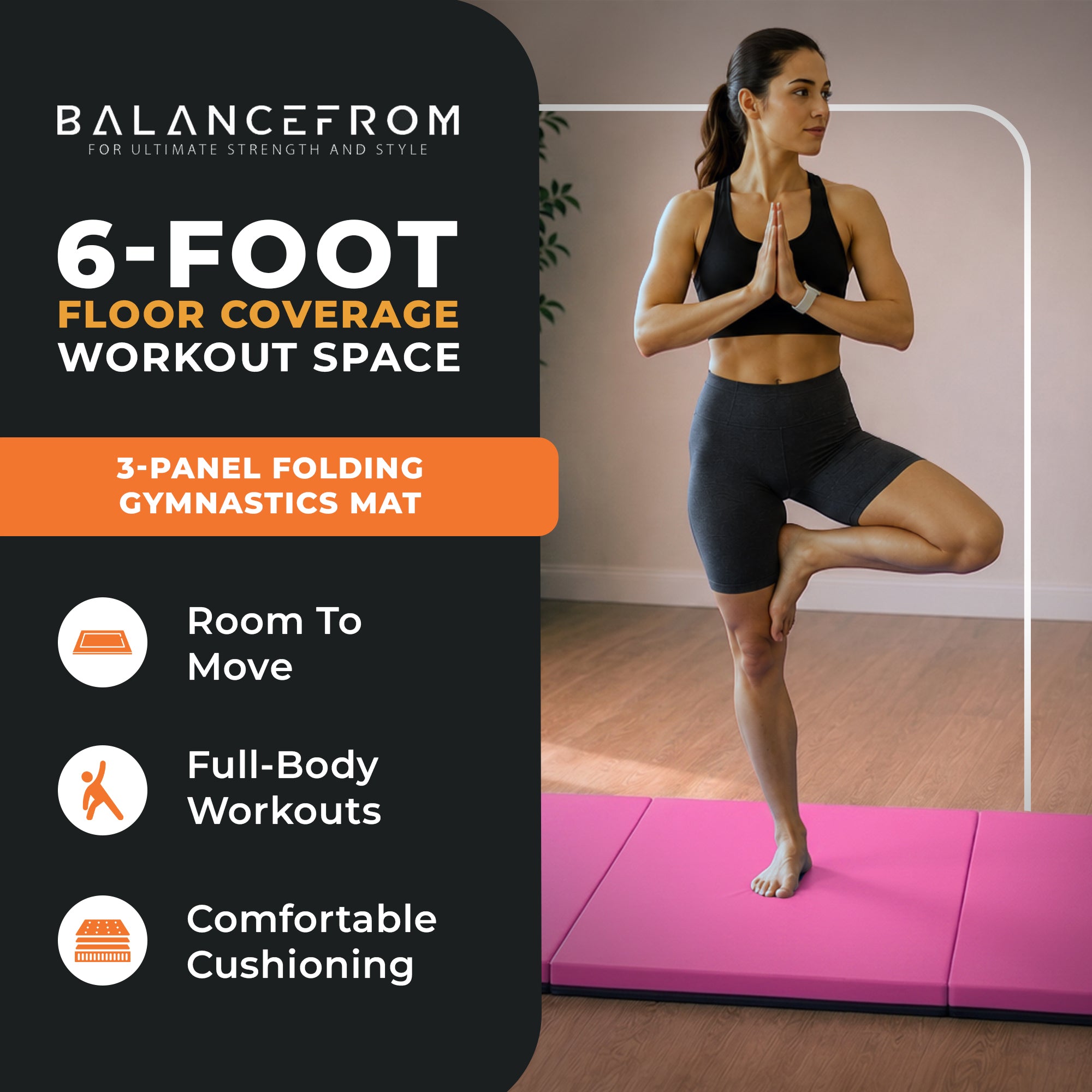 BalanceFrom Fitness GoGym 2 Inch Thick Tri Fold Folding Gymnastics Mat (Used)