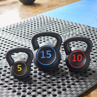 BalanceFrom Wide Grip Kettlebell Fitness Exercise Weights, 5, 10, & 15Lb (Used) - VMInnovations