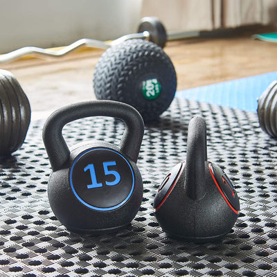 BalanceFrom Wide Grip Kettlebell Exercise Weights, 5, 10, and 15Lb (Open Box)