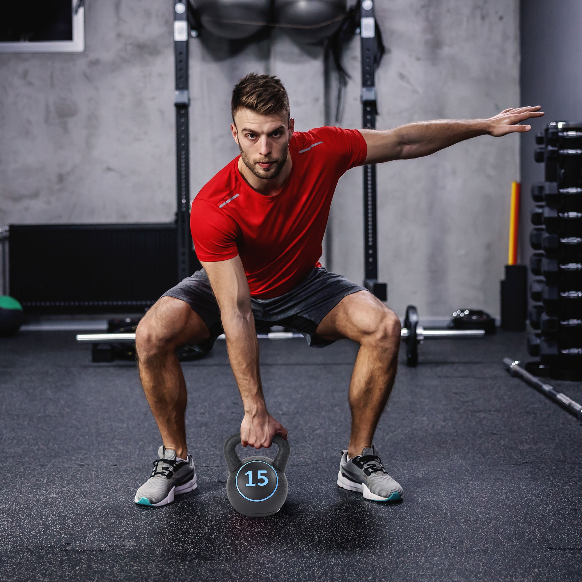 BalanceFrom Wide Grip Kettlebell Fitness Exercise Weights, 5, 10, & 15Lb (Used)