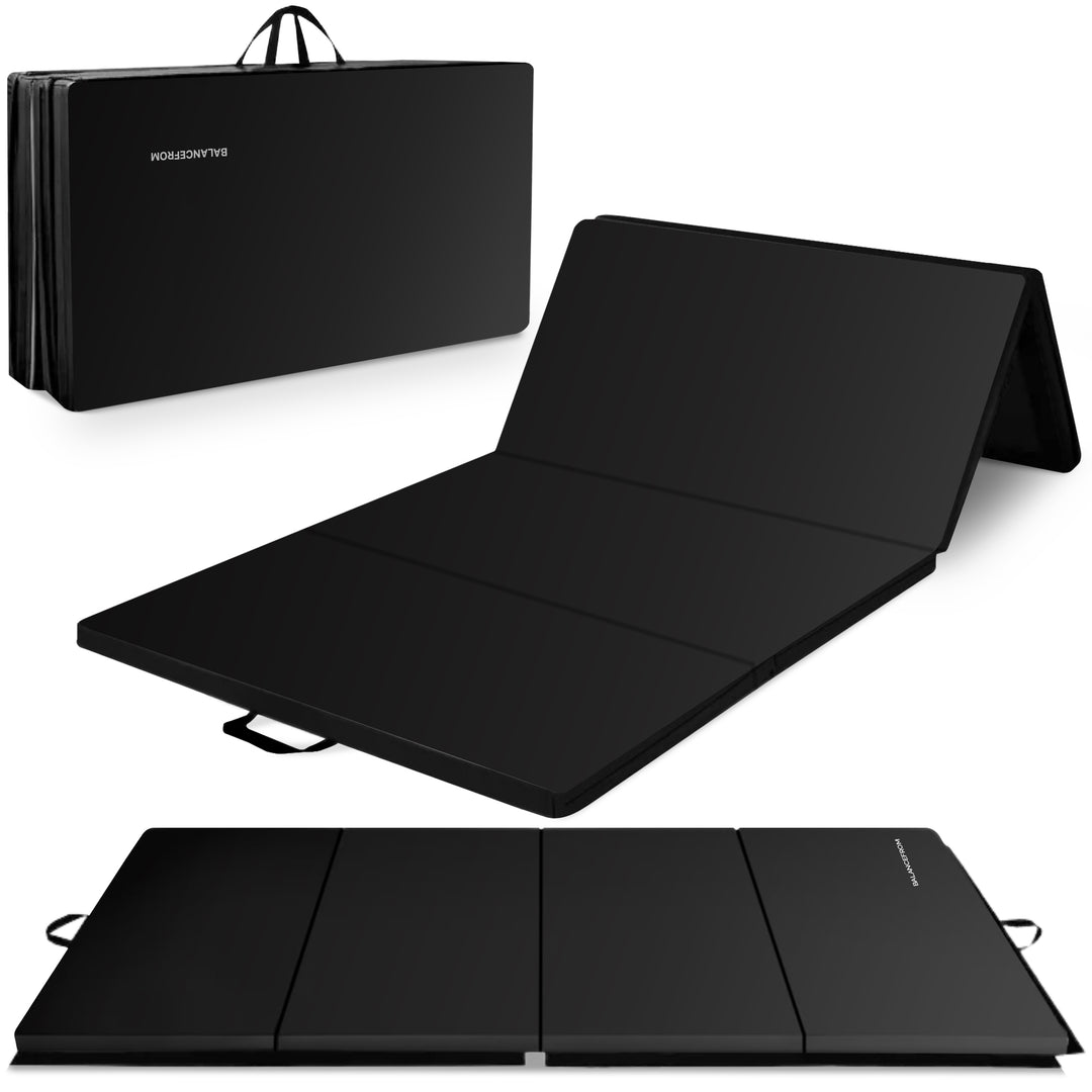 BalanceFrom Fitness 120 x 48" All Purpose Folding Gymnastics Exercise Mat, Black - VMInnovations