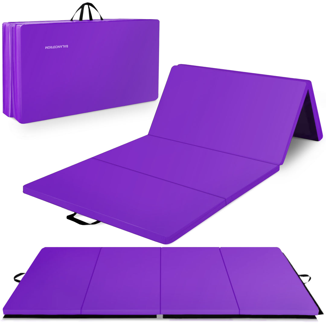 BalanceFrom Fitness GoGym 120x48in All Purpose Folding Gymnastics Mat, Purple