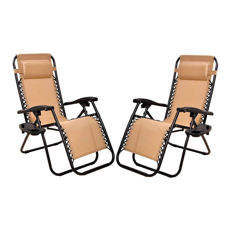 Elevon Adjustable Outdoor Zero Gravity Recliner Lounge Chair, Set of 2(Open Box)