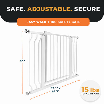 BalanceFrom Walk Thru Auto Close Hold Open Baby Safety Gate, (Open Box)
