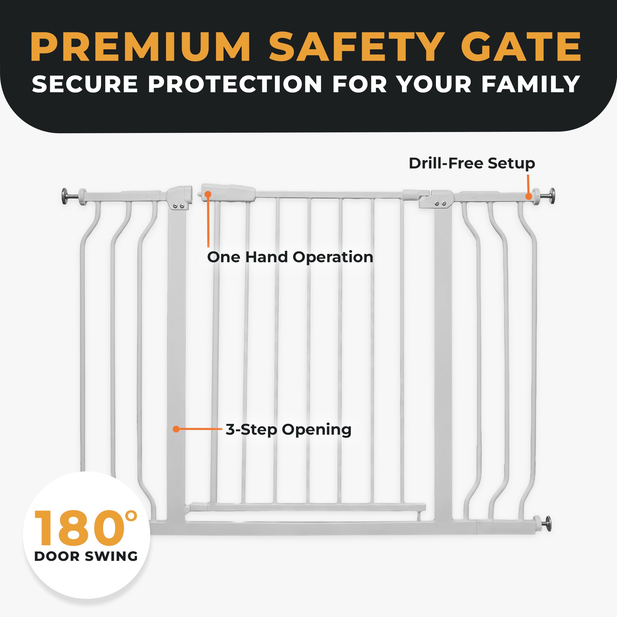 BalanceFrom Walk Thru Auto Close Hold Open Baby Safety Gate, (Open Box)