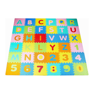 BalanceFrom 9 Color Thick Letter Puzzle Foam Exercise Play Mats, 36 (Open Box) - VMInnovations