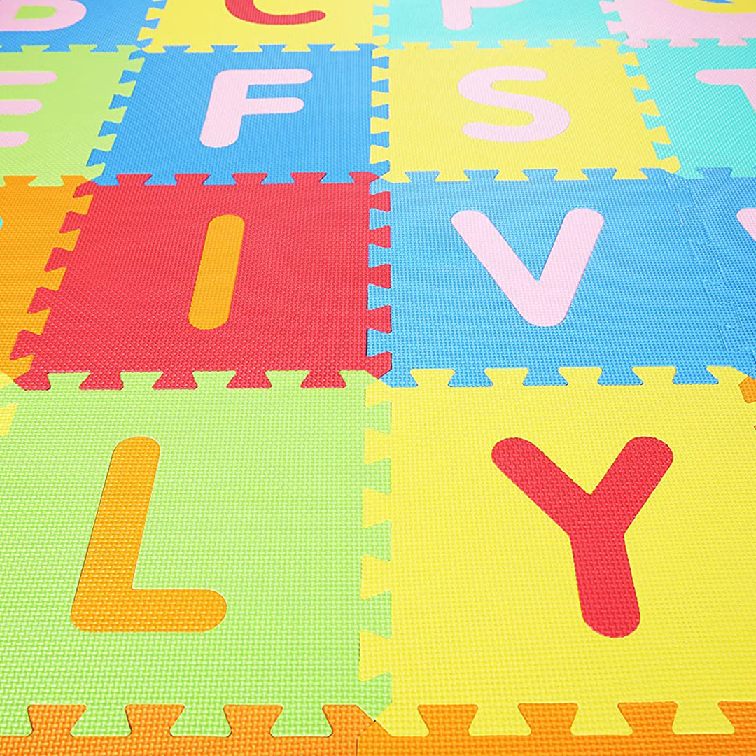 BalanceFrom 9 Color Thick Interlocking Letter Puzzle Foam Exercise Play Mats, 36