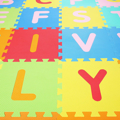 BalanceFrom 9 Color Thick Letter Puzzle Foam Exercise Play Mats, 36 (Open Box) - VMInnovations
