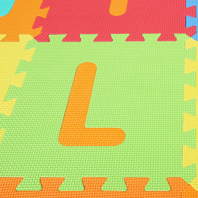 BalanceFrom 9 Color Thick Letter Puzzle Foam Exercise Play Mats, 36 (Open Box) - VMInnovations