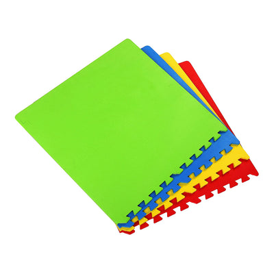 BalanceFrom 4 Color Extra Thick Interlocking Puzzle Foam Exercise Play Mats, 16 - VMInnovations