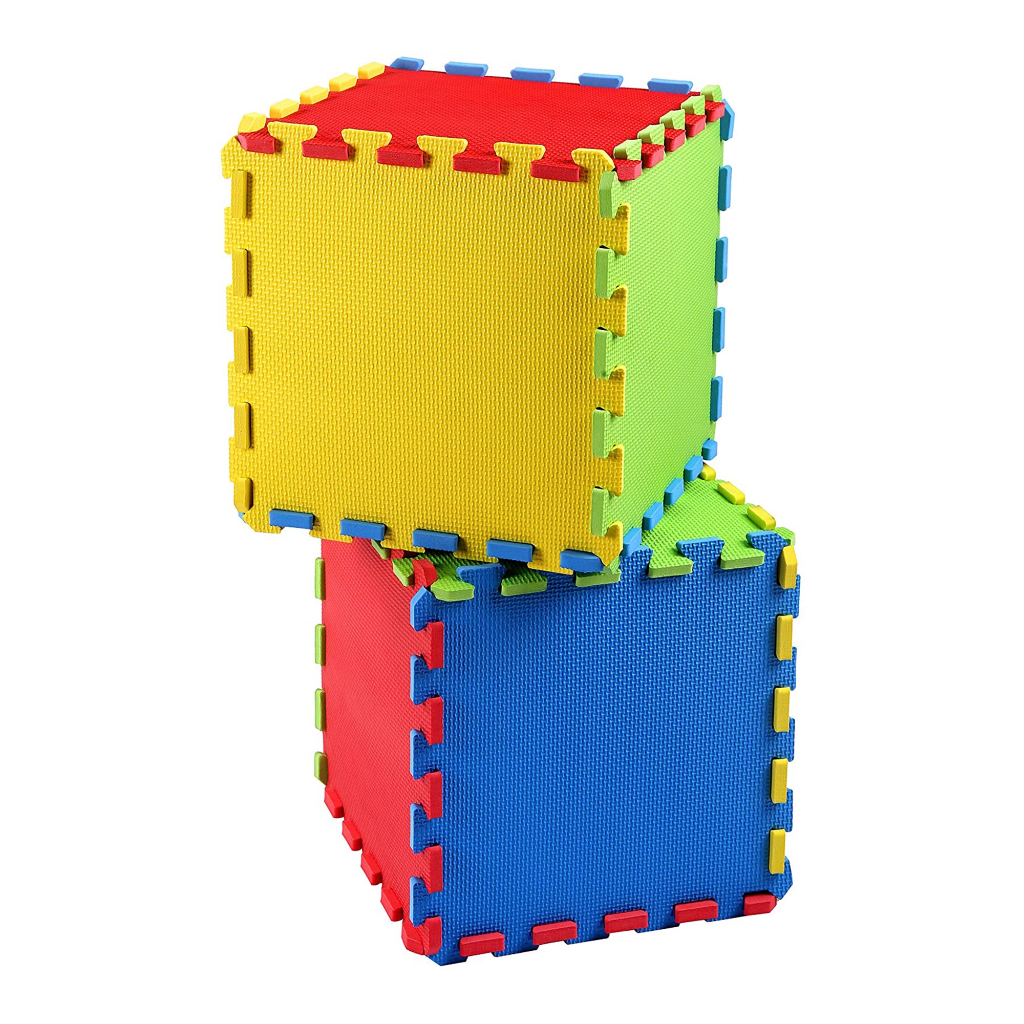 BalanceFrom 4 Color Extra Thick Interlocking Puzzle Foam Exercise Play Mats, 16 - VMInnovations