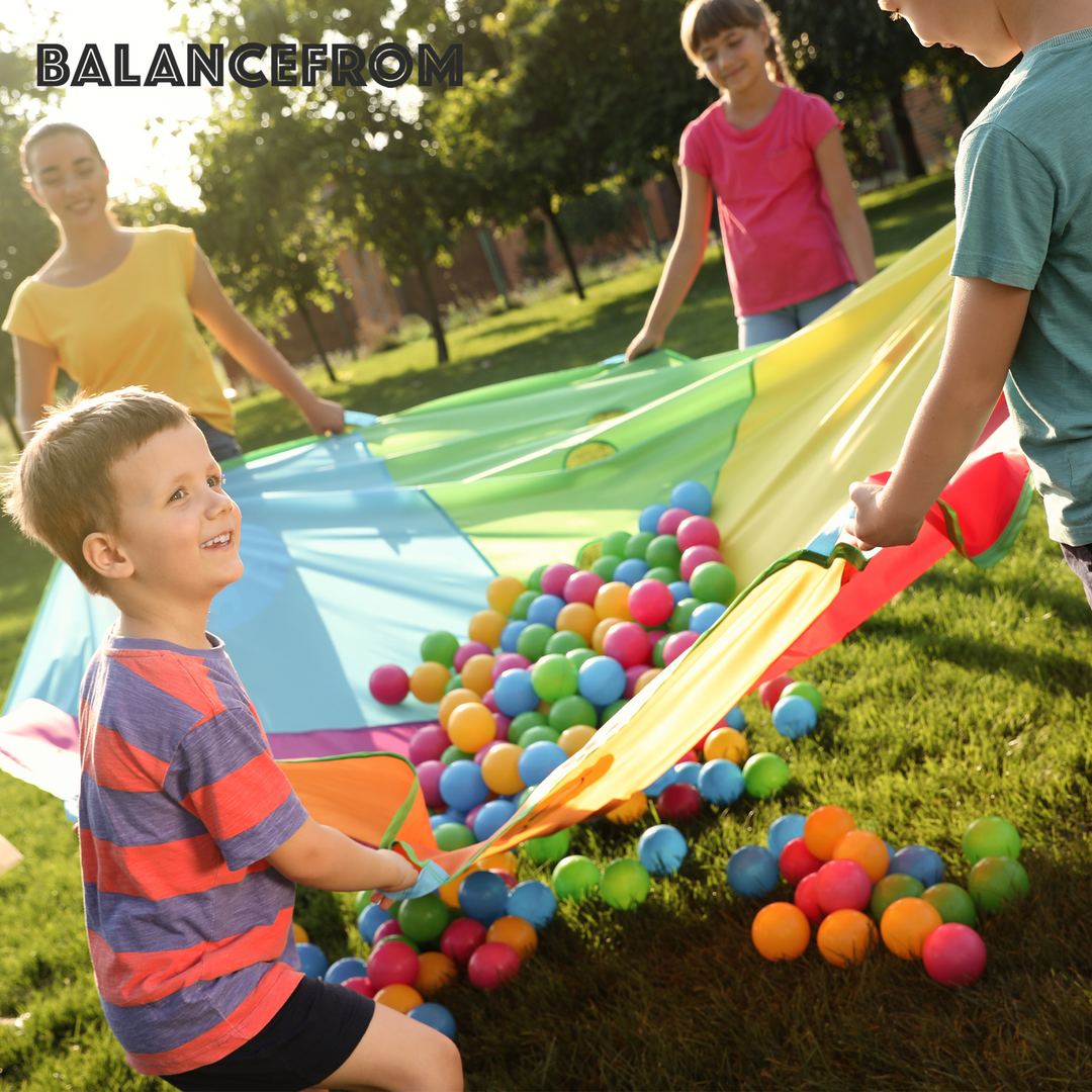 BalanceFrom Fitness 2.3 In Crush Proof Play Pit Balls w/ Storage Bag, Multicolor