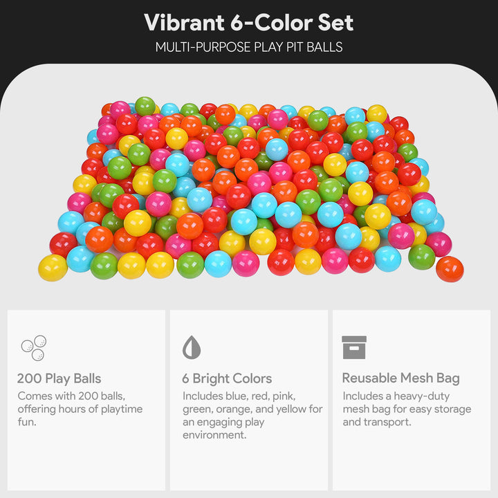 BalanceFrom 2.3" Crush Proof Play Pit Balls w/ Storage Bag, Multicolor(Open Box) - VMInnovations