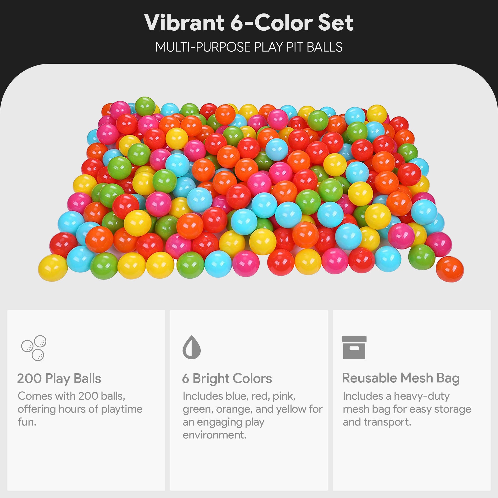 BalanceFrom Fitness 2.3 In Crush Proof Play Pit Balls w/ Storage Bag (For Parts) - VMInnovations