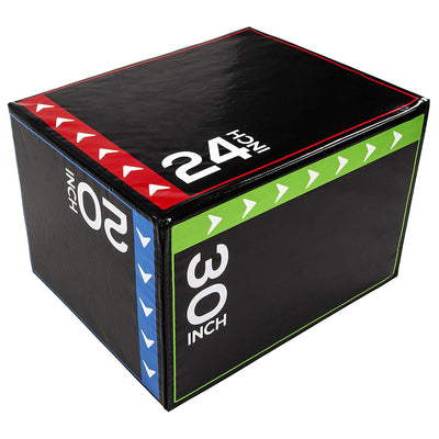 BalanceFrom Fitness 3 in 1 60lb Foam Box Jumping Exercise, Black (Damaged) - VMInnovations
