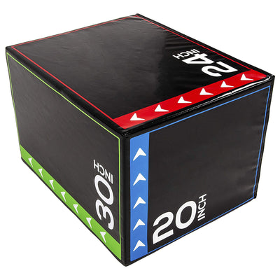 BalanceFrom Fitness 3 in 1 60lb Foam Box Jumping Exercise, Black (Damaged) - VMInnovations