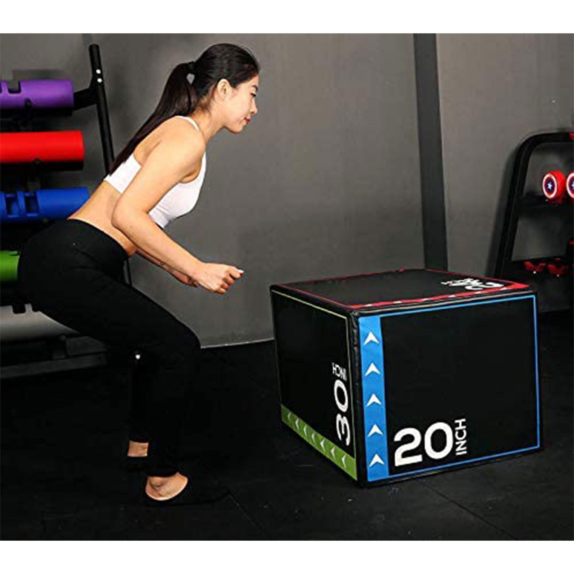 BalanceFrom Fitness 3 in 1 60lb Foam Box Jumping Exercise, Black (Damaged) - VMInnovations