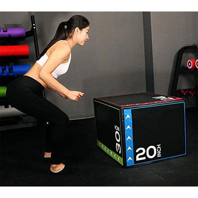 BalanceFrom Fitness 3 in 1 60lb Foam Box Jumping Exercise, Black (Damaged) - VMInnovations