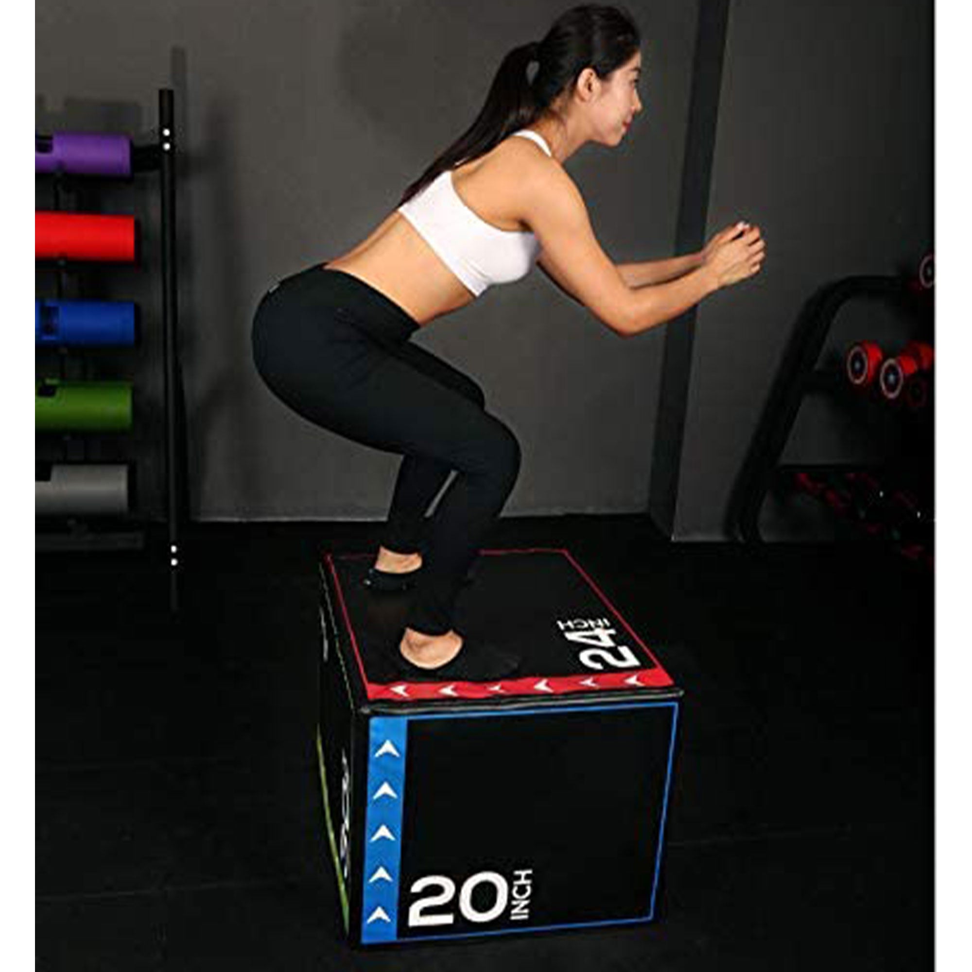 BalanceFrom Fitness 3 in 1 60lb Foam Box Jumping Exercise, Black (Damaged) - VMInnovations