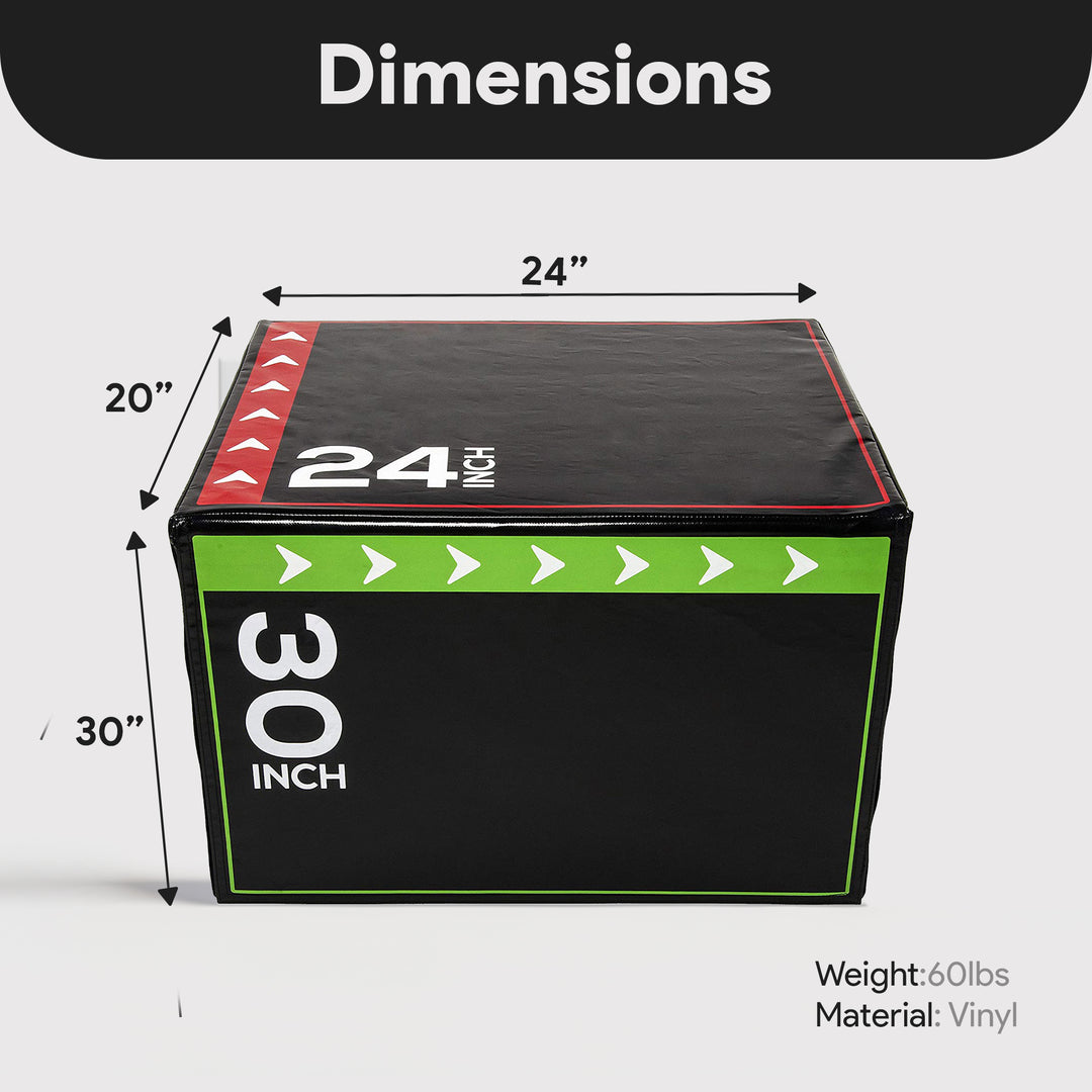 Fitness 3 in 1 60 Pounds Foam Plyometric Box Jumping Exercise, Black (Open Box) - VMInnovations