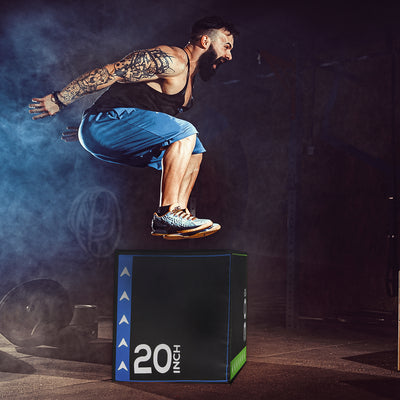 BalanceFrom Fitness 3 in 1 60lb Foam Box Jumping Exercise, Black (Damaged) - VMInnovations
