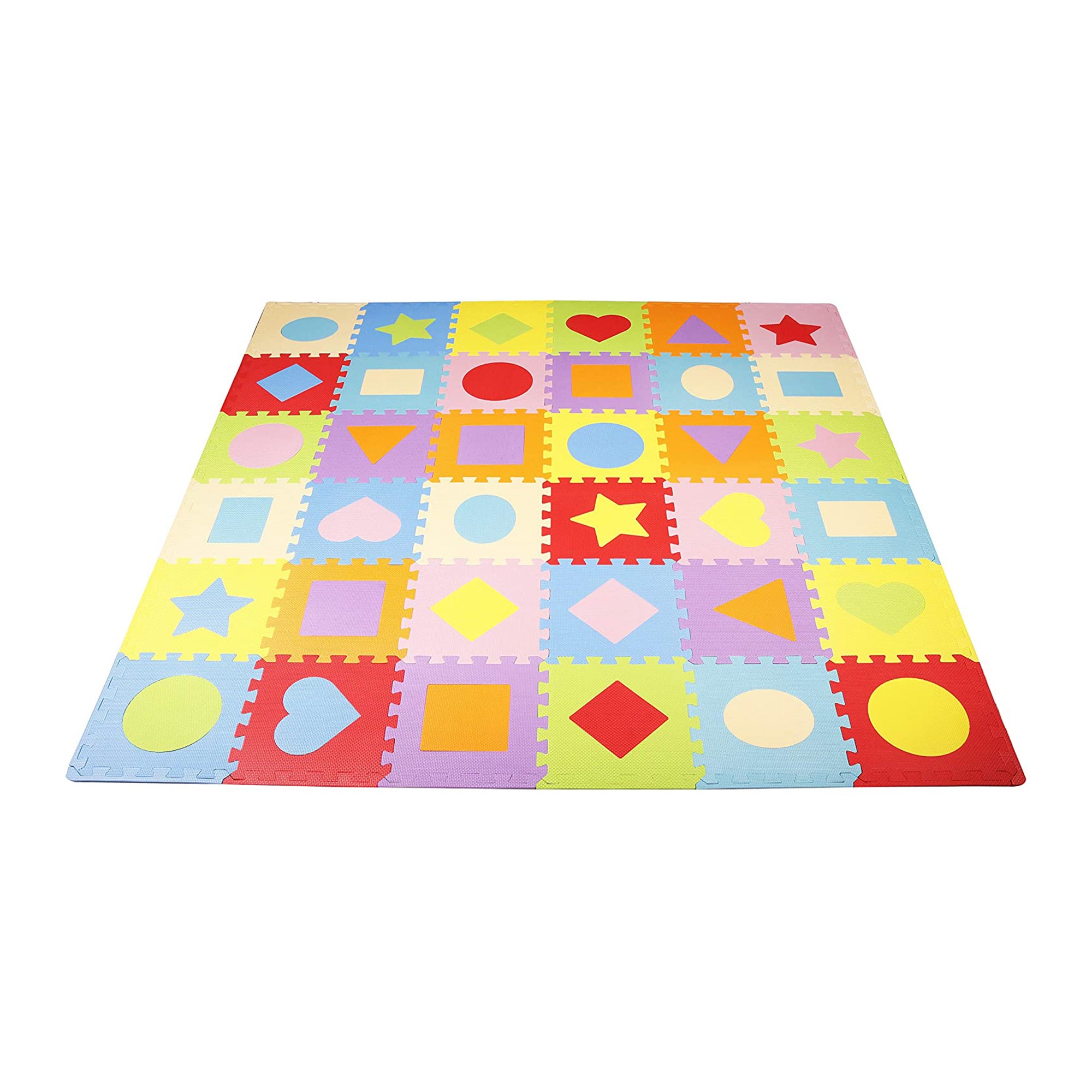 BalanceFrom 9 Color Thick Interlocking Shape Puzzle Foam Play Mats, 36 (Used) - VMInnovations