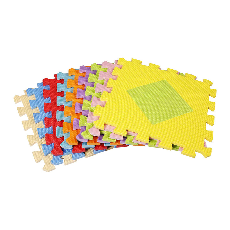 BalanceFrom 9 Color Thick Interlocking Shape Puzzle Foam Exercise Play Mats, 36