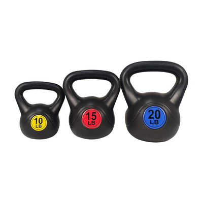 BalanceFrom Fitness Kettlebell Exercise Weights, Set of 3, 10, 15, & 20Lb (Used)