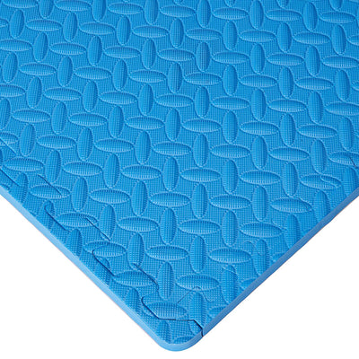BalanceFrom Fitness 96 Sq Ft Interlocking Foam Exercise Mat Tiles, Blue (Used) - VMInnovations