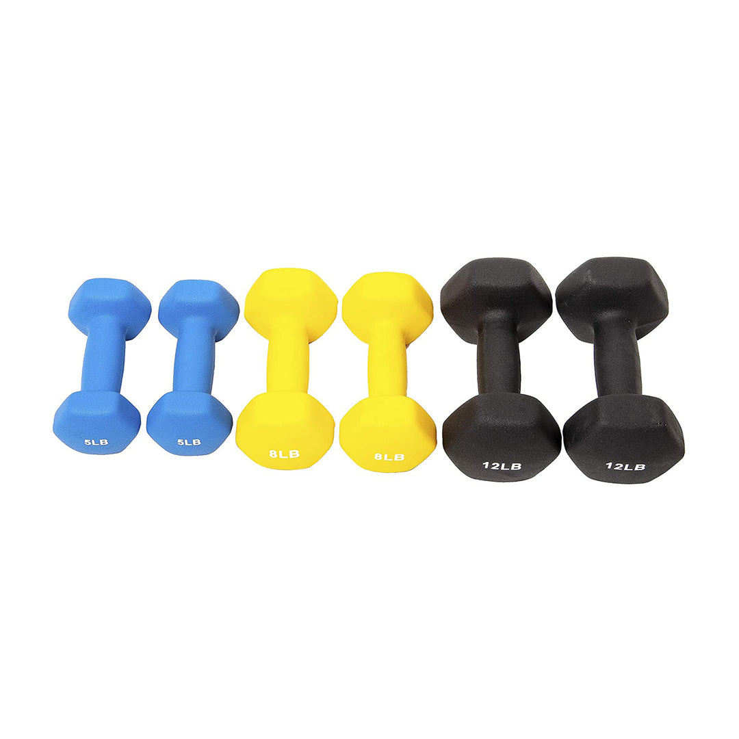 Sporzon! Neoprene Coated Metal Handheld Dumbbell Weight Set w/ Stand (Used)