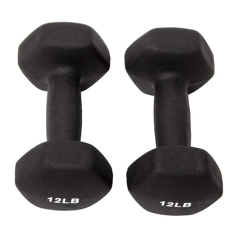 Sporzon! Neoprene Coated 3 Pairs Dumbbell Weight Set w/ Stand (Open Box)