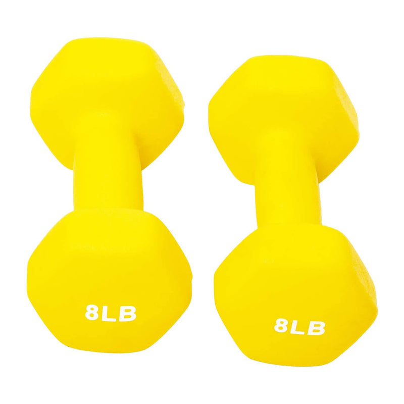 Sporzon! Neoprene Coated 3 Pairs Metal Handheld Dumbbell Weight Set w/ Stand