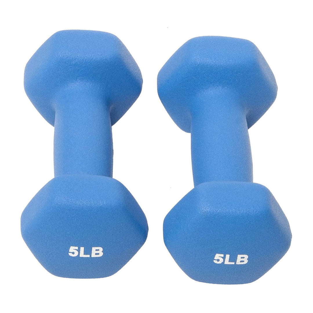 Sporzon! Neoprene Coated Metal Handheld Dumbbell Weight Set w/ Stand (Used)