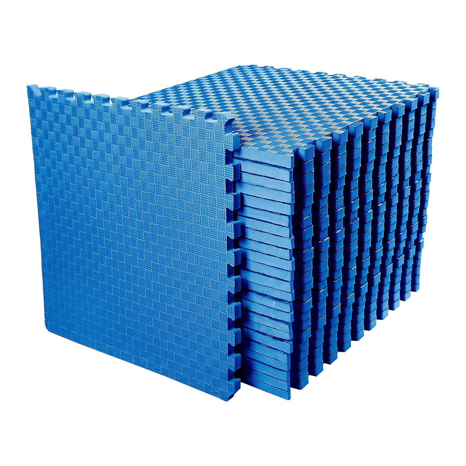BalanceFrom Fitness 72 Sq Ft Interlocking EVA Foam Exercise Mat Tiles, Blue - VMInnovations