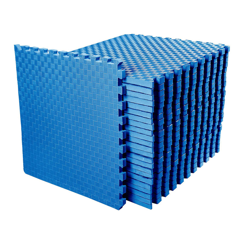 BalanceFrom Fitness 72 Sq Ft Interlocking EVA Foam Exercise Tiles, Blue (Used)