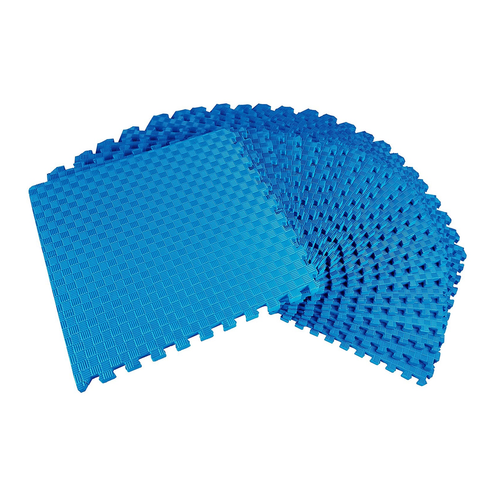 BalanceFrom Fitness 72 Sq Ft Interlocking EVA Foam Exercise Mat Tiles, Blue - VMInnovations