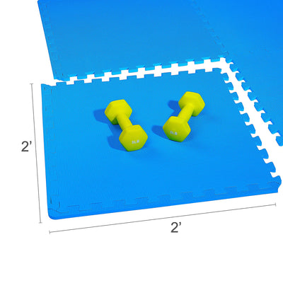 BalanceFrom Fitness 72 Sq Ft Interlocking EVA Foam Exercise Tiles, Blue (Used) - VMInnovations