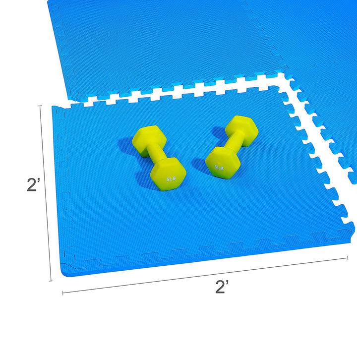 BalanceFrom Fitness 72 Sq Ft Interlocking EVA Foam Exercise Tiles, Blue (Used) - VMInnovations