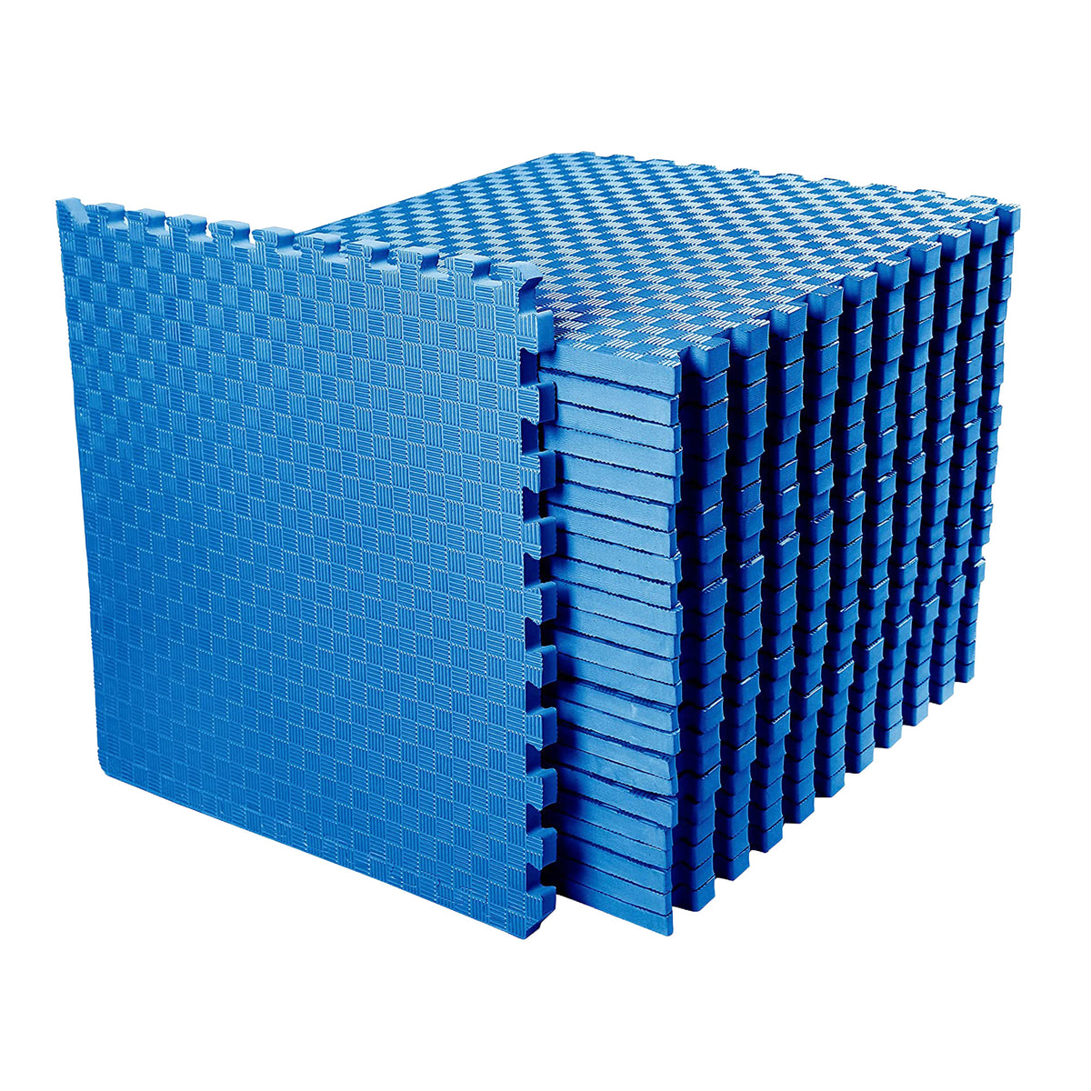BalanceFrom Fitness 72 Sq Ft Interlocking EVA Foam Exercise Mat Tiles, Blue - VMInnovations